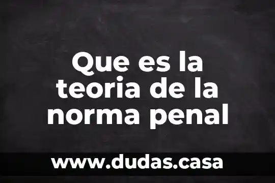 Que es la teoria de la norma penal