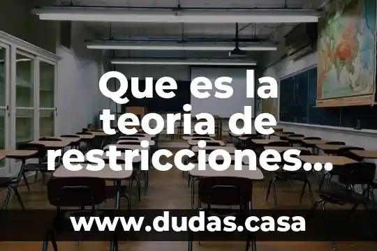 Que es la teoria de restricciones segun autores