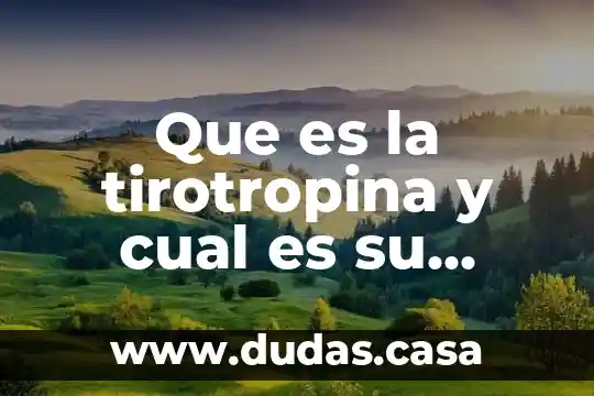Que es la tirotropina y cual es su funcion