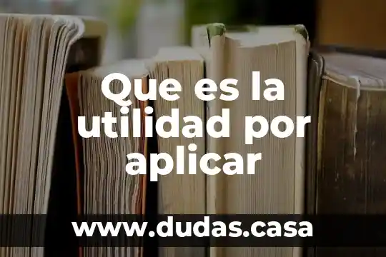 Que es la utilidad por aplicar