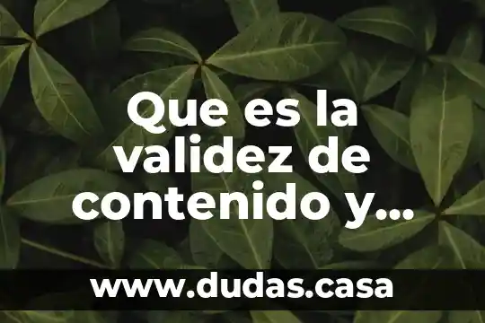 Que es la validez de contenido y estructura