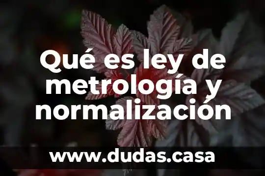 Qué es ley de metrología y normalización
