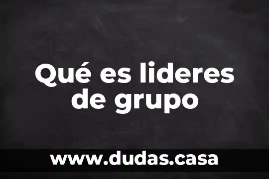 Qué es lideres de grupo