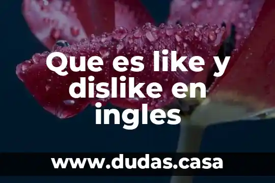 Que es like y dislike en ingles