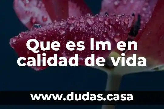 Que es lm en calidad de vida