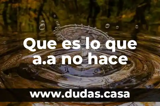 Que es lo que a.a no hace