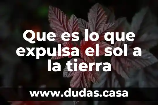 Que es lo que expulsa el sol a la tierra