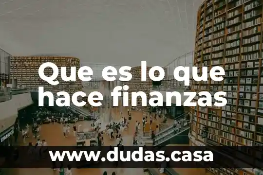 Que es lo que hace finanzas