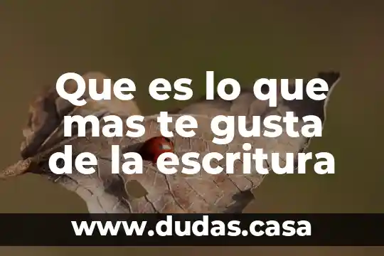 Que es lo que mas te gusta de la escritura