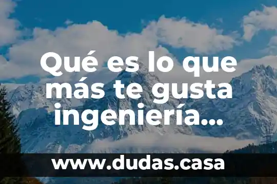 Qué es lo que más te gusta ingeniería industrial