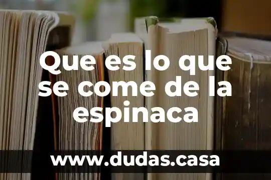 Que es un defin y que come 8 Que es lo que se come de la espinaca