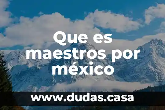 Que es maestros por méxico