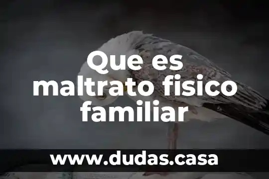 Que es maltrato fisico familiar