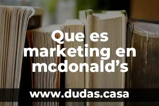 Que es marketing en mcdonald’s