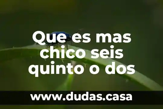 Que es mas chico seis quinto o dos 20 Que es mas chico seis quinto o dos