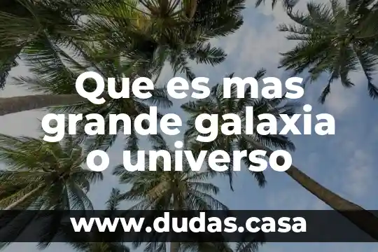 Que es mas grande galaxia o universo