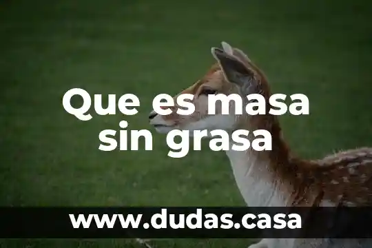 Que es masa sin grasa