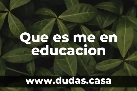 Que es me en educacion