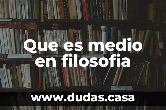Que es medio en filosofia