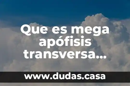 Que es mega apófisis transversa derecha en l5 tratamiento
