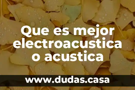 Que es mejor electroacustica o acustica