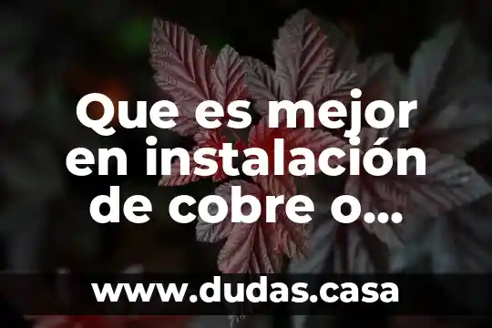 Que es mejor en instalación de cobre o tubo plus