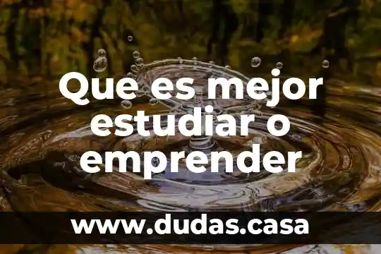 Que es mejor estudiar o emprender