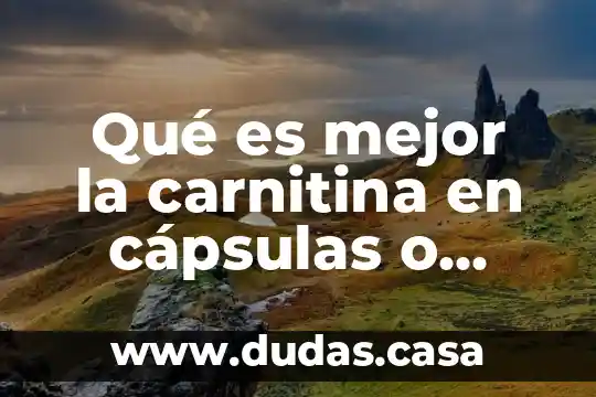 Qué es mejor la carnitina en cápsulas o líquida