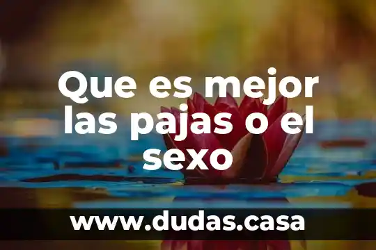 Que es mejor las pajas o el sexo