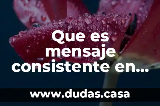 Que es mensaje consistente en comunicacion