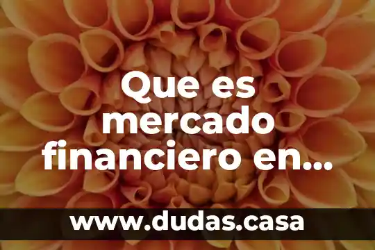 Que es mercado financiero en economía