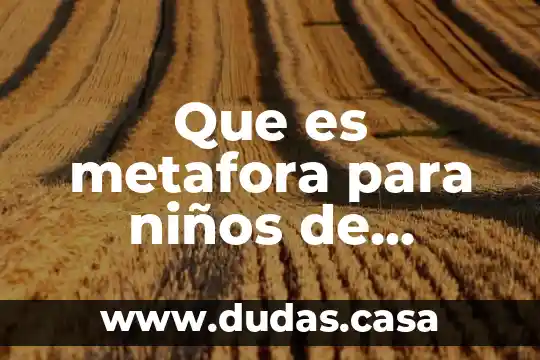Que es metafora para niños de primaria