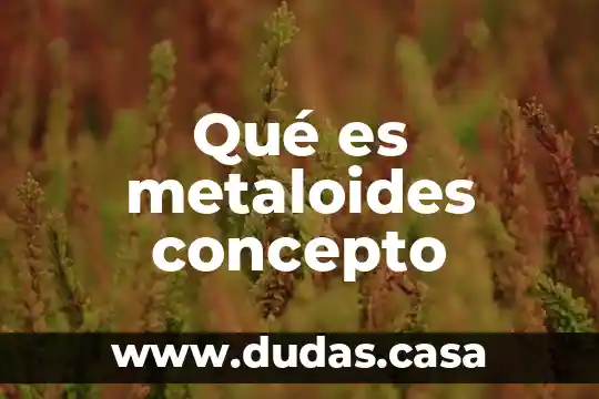 Qué es metaloides concepto