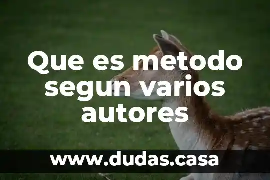 Que es metodo segun varios autores
