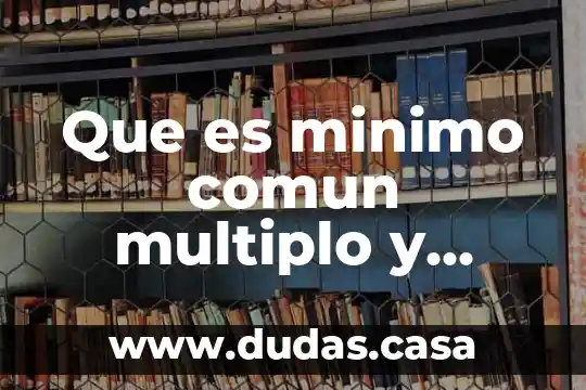 Que es minimo comun multiplo y maximo comun multiplo mcm