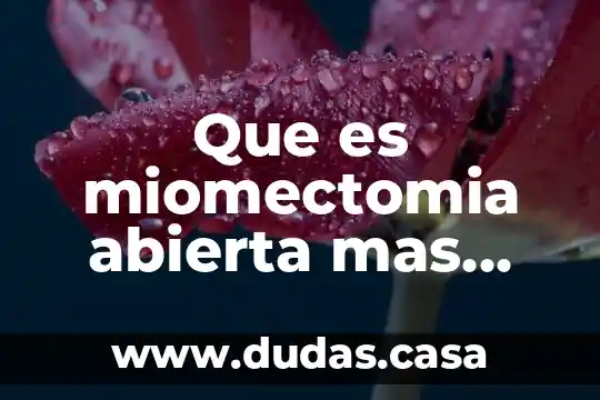 Que es miomectomia abierta mas adherensiolisis
