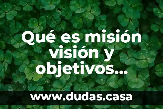 Qué es misión visión y objetivos ejemplos
