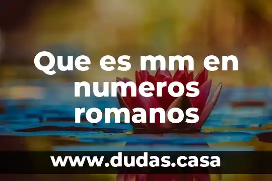 Que es mm en numeros romanos