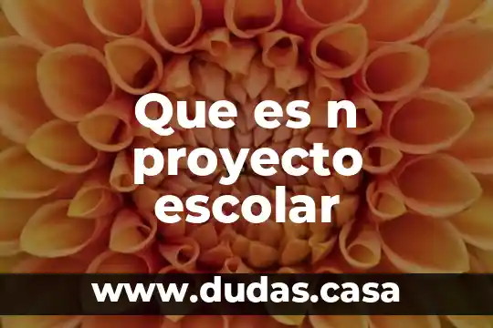 Que es n proyecto escolar