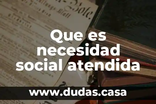 Que es necesidad social atendida