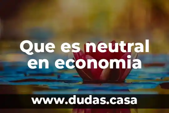 Que es neutral en economia