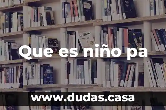 Que es niño pa