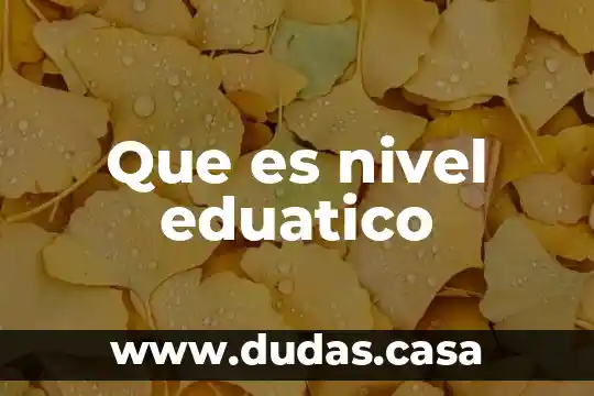 Que es nivel eduatico