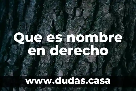 Que es nombre en derecho