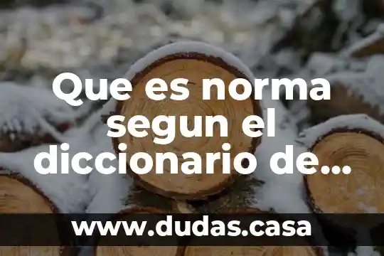 Que es norma segun el diccionario de derecho