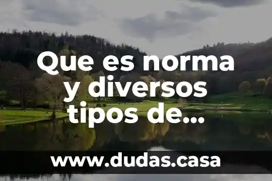Que es norma y diversos tipos de normas