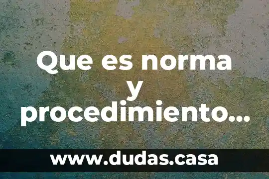 Que es norma y procedimiento y para que sirve
