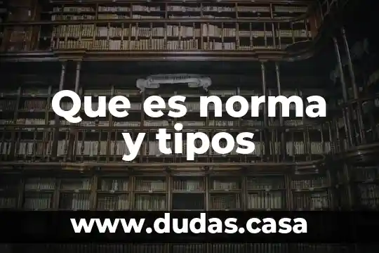 Que es norma y tipos