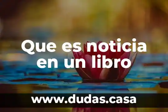 Que es noticia en un libro
