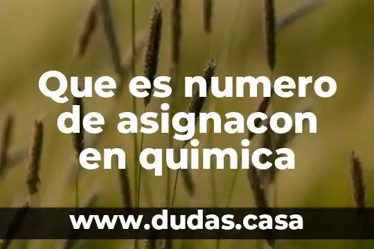 Que es numero de asignacon en quimica